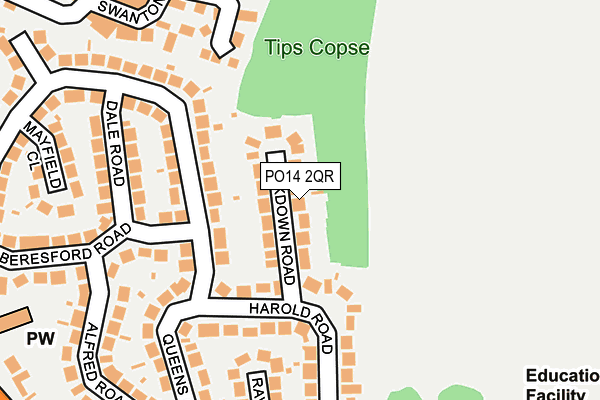 PO14 2QR map - OS OpenMap – Local (Ordnance Survey) PO14 2QR map - OS OpenMap – Local (Ordnance Survey)