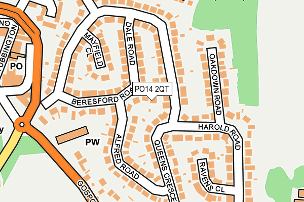 PO14 2QT map - OS OpenMap – Local (Ordnance Survey) PO14 2QT map - OS OpenMap – Local (Ordnance Survey)