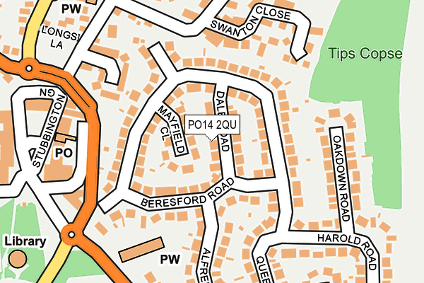 PO14 2QU map - OS OpenMap – Local (Ordnance Survey) PO14 2QU map - OS OpenMap – Local (Ordnance Survey)