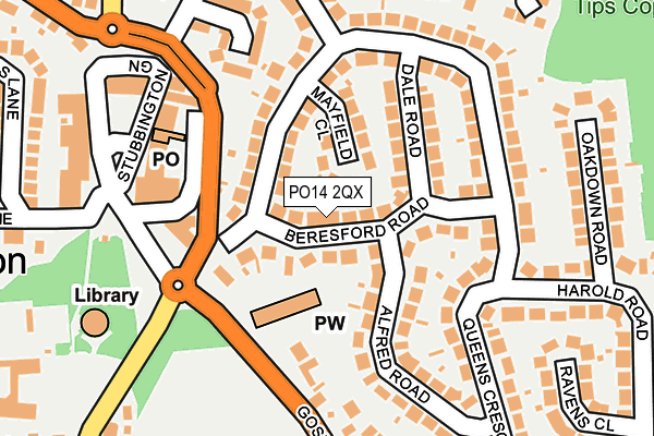 PO14 2QX map - OS OpenMap – Local (Ordnance Survey) PO14 2QX map - OS OpenMap – Local (Ordnance Survey)