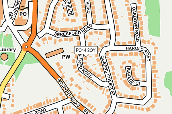 PO14 2QY map - OS OpenMap – Local (Ordnance Survey)