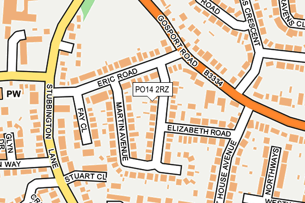 PO14 2RZ map - OS OpenMap – Local (Ordnance Survey) PO14 2RZ map - OS OpenMap – Local (Ordnance Survey)