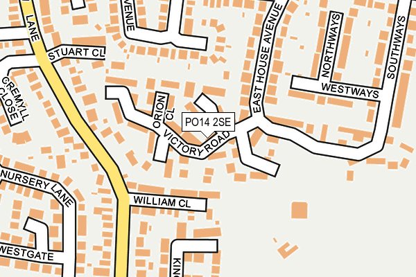 PO14 2SE map - OS OpenMap – Local (Ordnance Survey) PO14 2SE map - OS OpenMap – Local (Ordnance Survey)