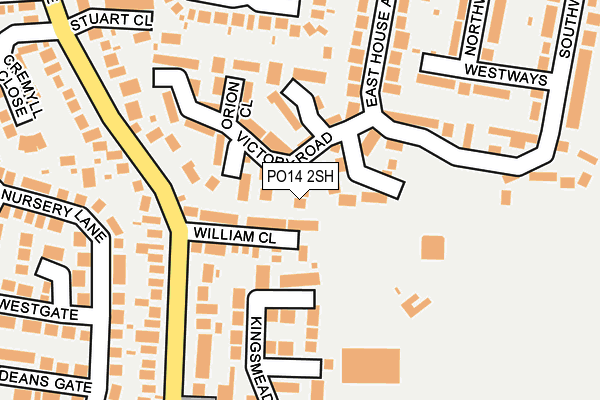 PO14 2SH map - OS OpenMap – Local (Ordnance Survey) PO14 2SH map - OS OpenMap – Local (Ordnance Survey)