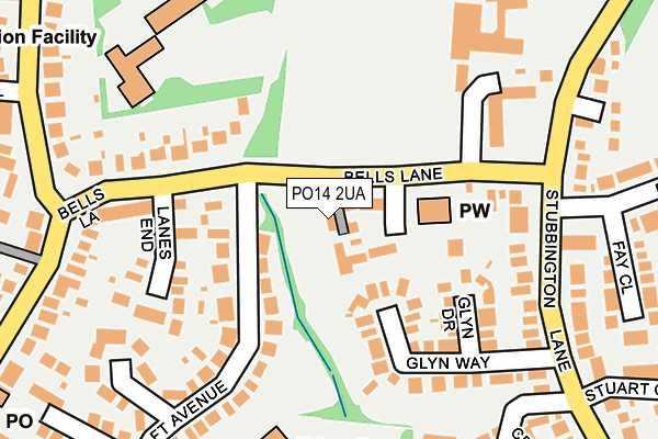 PO14 2UA map - OS OpenMap – Local (Ordnance Survey) PO14 2UA map - OS OpenMap – Local (Ordnance Survey)