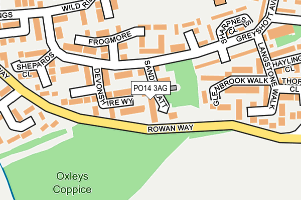 PO14 3AG map - OS OpenMap – Local (Ordnance Survey) PO14 3AG map - OS OpenMap – Local (Ordnance Survey)