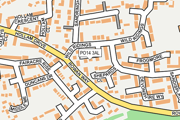 PO14 3AL map - OS OpenMap – Local (Ordnance Survey) PO14 3AL map - OS OpenMap – Local (Ordnance Survey)