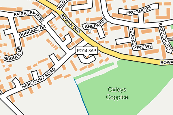 PO14 3AP map - OS OpenMap – Local (Ordnance Survey) PO14 3AP map - OS OpenMap – Local (Ordnance Survey)