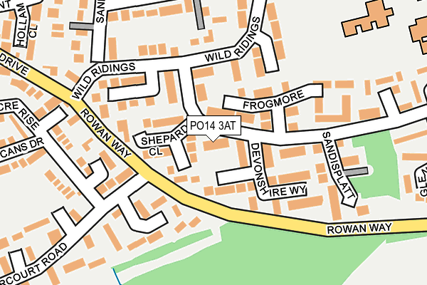 PO14 3AT map - OS OpenMap – Local (Ordnance Survey) PO14 3AT map - OS OpenMap – Local (Ordnance Survey)