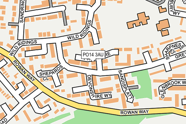 PO14 3AU map - OS OpenMap – Local (Ordnance Survey) PO14 3AU map - OS OpenMap – Local (Ordnance Survey)