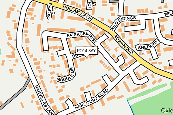 PO14 3AY map - OS OpenMap – Local (Ordnance Survey) PO14 3AY map - OS OpenMap – Local (Ordnance Survey)