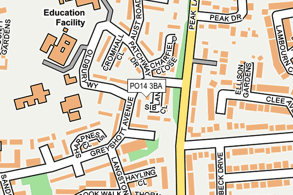 PO14 3BA map - OS OpenMap – Local (Ordnance Survey) PO14 3BA map - OS OpenMap – Local (Ordnance Survey)