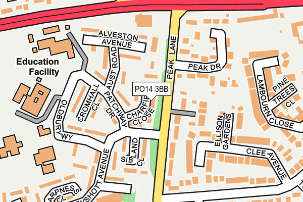PO14 3BB map - OS OpenMap – Local (Ordnance Survey) PO14 3BB map - OS OpenMap – Local (Ordnance Survey)