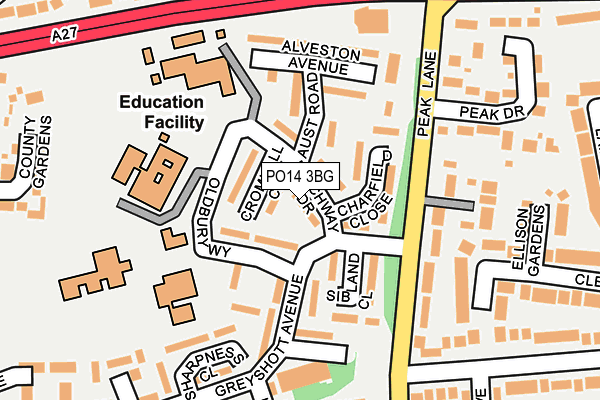 PO14 3BG map - OS OpenMap – Local (Ordnance Survey) PO14 3BG map - OS OpenMap – Local (Ordnance Survey)