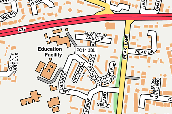 PO14 3BL map - OS OpenMap – Local (Ordnance Survey) PO14 3BL map - OS OpenMap – Local (Ordnance Survey)