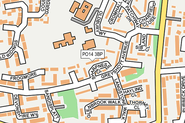 PO14 3BP map - OS OpenMap – Local (Ordnance Survey) PO14 3BP map - OS OpenMap – Local (Ordnance Survey)