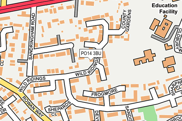 PO14 3BU map - OS OpenMap – Local (Ordnance Survey) PO14 3BU map - OS OpenMap – Local (Ordnance Survey)