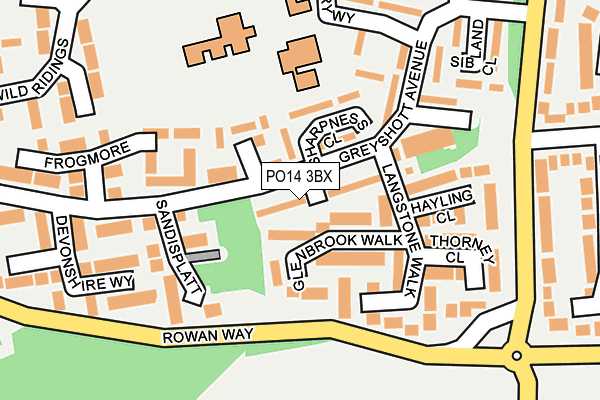 PO14 3BX map - OS OpenMap – Local (Ordnance Survey) PO14 3BX map - OS OpenMap – Local (Ordnance Survey)