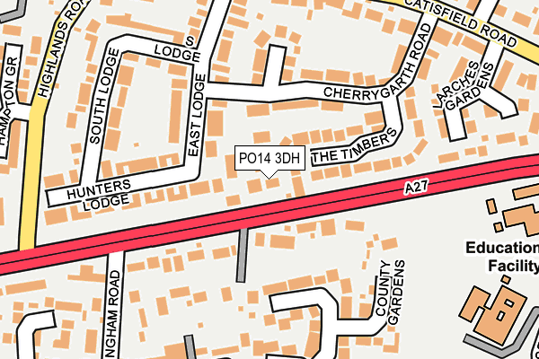 PO14 3DH map - OS OpenMap – Local (Ordnance Survey) PO14 3DH map - OS OpenMap – Local (Ordnance Survey)