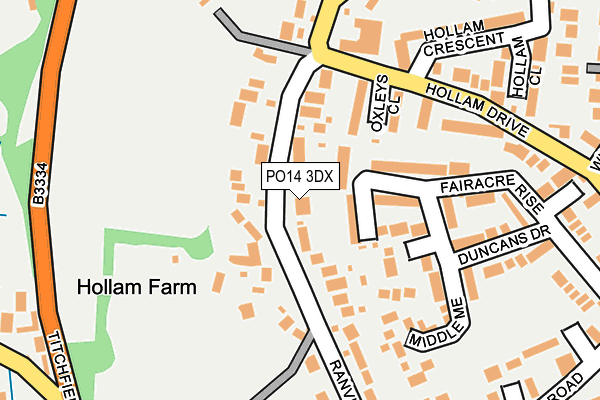 PO14 3DX map - OS OpenMap – Local (Ordnance Survey) PO14 3DX map - OS OpenMap – Local (Ordnance Survey)