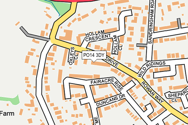 PO14 3DY map - OS OpenMap – Local (Ordnance Survey) PO14 3DY map - OS OpenMap – Local (Ordnance Survey)