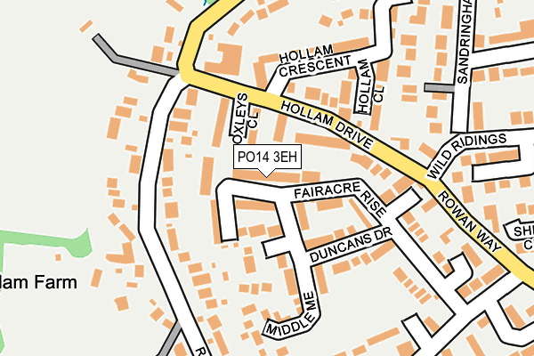 PO14 3EH map - OS OpenMap – Local (Ordnance Survey) PO14 3EH map - OS OpenMap – Local (Ordnance Survey)