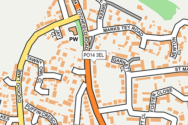 PO14 3EL map - OS OpenMap – Local (Ordnance Survey) PO14 3EL map - OS OpenMap – Local (Ordnance Survey)