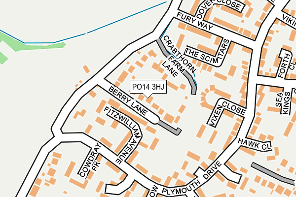 PO14 3HJ map - OS OpenMap – Local (Ordnance Survey) PO14 3HJ map - OS OpenMap – Local (Ordnance Survey)