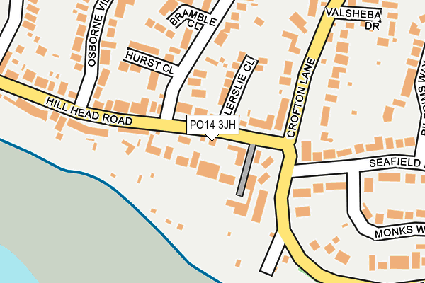 PO14 3JH map - OS OpenMap – Local (Ordnance Survey) PO14 3JH map - OS OpenMap – Local (Ordnance Survey)