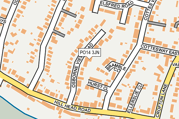 PO14 3JN map - OS OpenMap – Local (Ordnance Survey) PO14 3JN map - OS OpenMap – Local (Ordnance Survey)