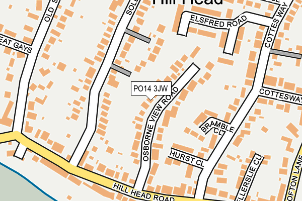 PO14 3JW map - OS OpenMap – Local (Ordnance Survey)