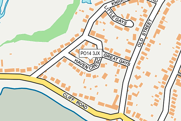 PO14 3JX map - OS OpenMap – Local (Ordnance Survey)