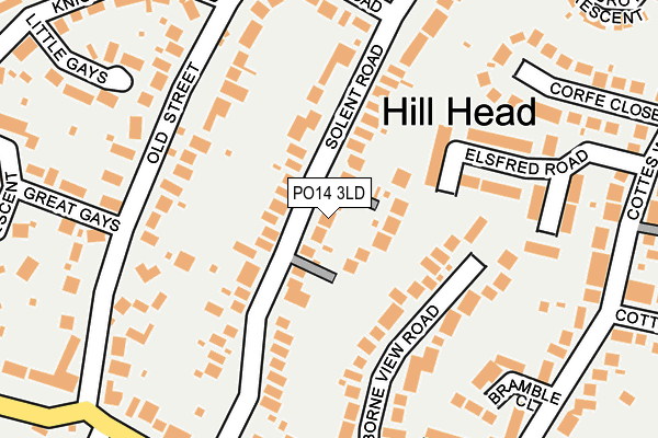PO14 3LD map - OS OpenMap – Local (Ordnance Survey)