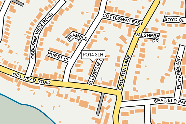 PO14 3LH map - OS OpenMap – Local (Ordnance Survey) PO14 3LH map - OS OpenMap – Local (Ordnance Survey)