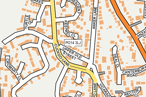 PO14 3LJ map - OS OpenMap – Local (Ordnance Survey) PO14 3LJ map - OS OpenMap – Local (Ordnance Survey)