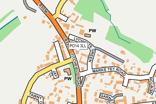 PO14 3LL map - OS OpenMap – Local (Ordnance Survey) PO14 3LL map - OS OpenMap – Local (Ordnance Survey)