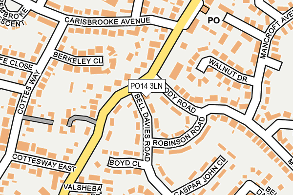 PO14 3LN map - OS OpenMap – Local (Ordnance Survey) PO14 3LN map - OS OpenMap – Local (Ordnance Survey)
