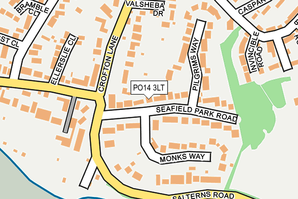 PO14 3LT map - OS OpenMap – Local (Ordnance Survey) PO14 3LT map - OS OpenMap – Local (Ordnance Survey)