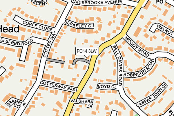 PO14 3LW map - OS OpenMap – Local (Ordnance Survey) PO14 3LW map - OS OpenMap – Local (Ordnance Survey)