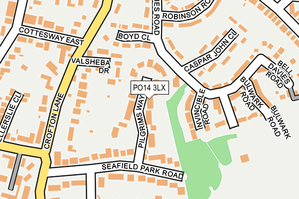 PO14 3LX map - OS OpenMap – Local (Ordnance Survey) PO14 3LX map - OS OpenMap – Local (Ordnance Survey)
