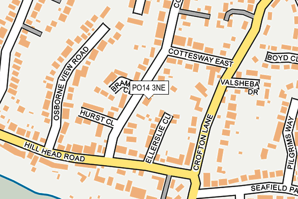 PO14 3NE map - OS OpenMap – Local (Ordnance Survey) PO14 3NE map - OS OpenMap – Local (Ordnance Survey)