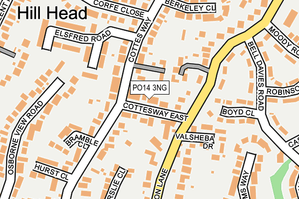 PO14 3NG map - OS OpenMap – Local (Ordnance Survey) PO14 3NG map - OS OpenMap – Local (Ordnance Survey)
