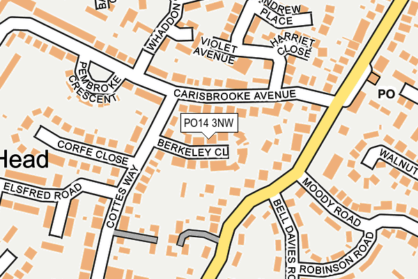 PO14 3NW map - OS OpenMap – Local (Ordnance Survey)