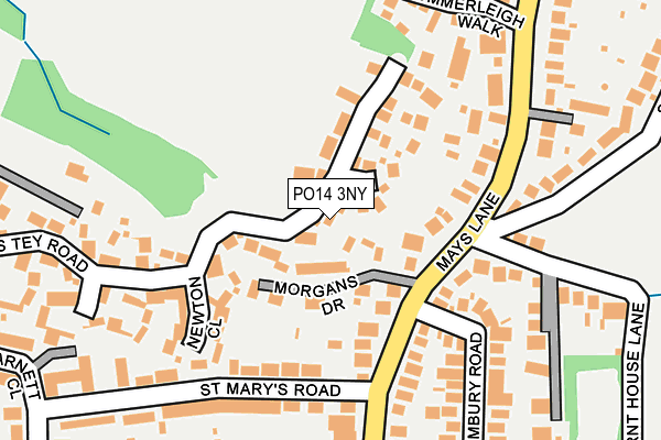 PO14 3NY map - OS OpenMap – Local (Ordnance Survey)