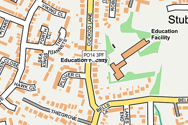 PO14 3PF map - OS OpenMap – Local (Ordnance Survey) PO14 3PF map - OS OpenMap – Local (Ordnance Survey)