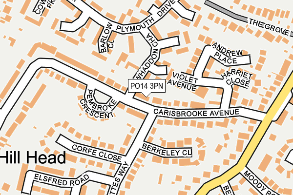 PO14 3PN map - OS OpenMap – Local (Ordnance Survey) PO14 3PN map - OS OpenMap – Local (Ordnance Survey)