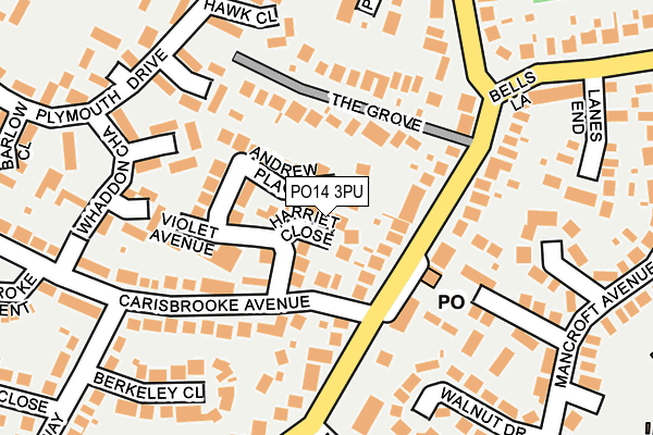 PO14 3PU map - OS OpenMap – Local (Ordnance Survey) PO14 3PU map - OS OpenMap – Local (Ordnance Survey)