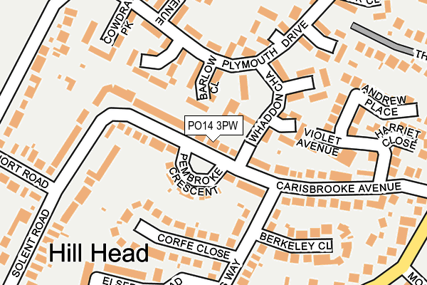 PO14 3PW map - OS OpenMap – Local (Ordnance Survey) PO14 3PW map - OS OpenMap – Local (Ordnance Survey)