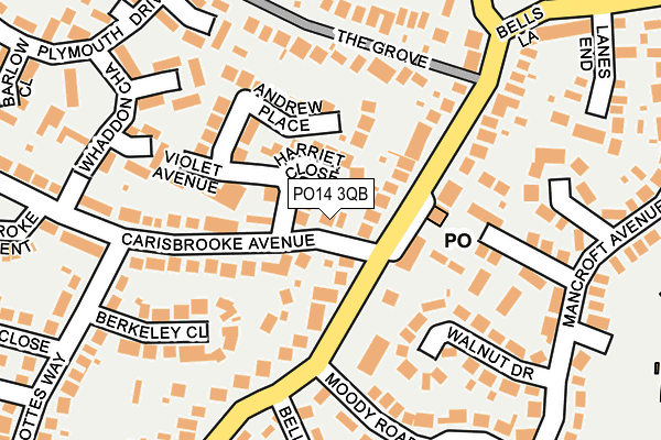 PO14 3QB map - OS OpenMap – Local (Ordnance Survey) PO14 3QB map - OS OpenMap – Local (Ordnance Survey)