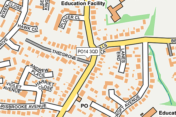 PO14 3QD map - OS OpenMap – Local (Ordnance Survey) PO14 3QD map - OS OpenMap – Local (Ordnance Survey)